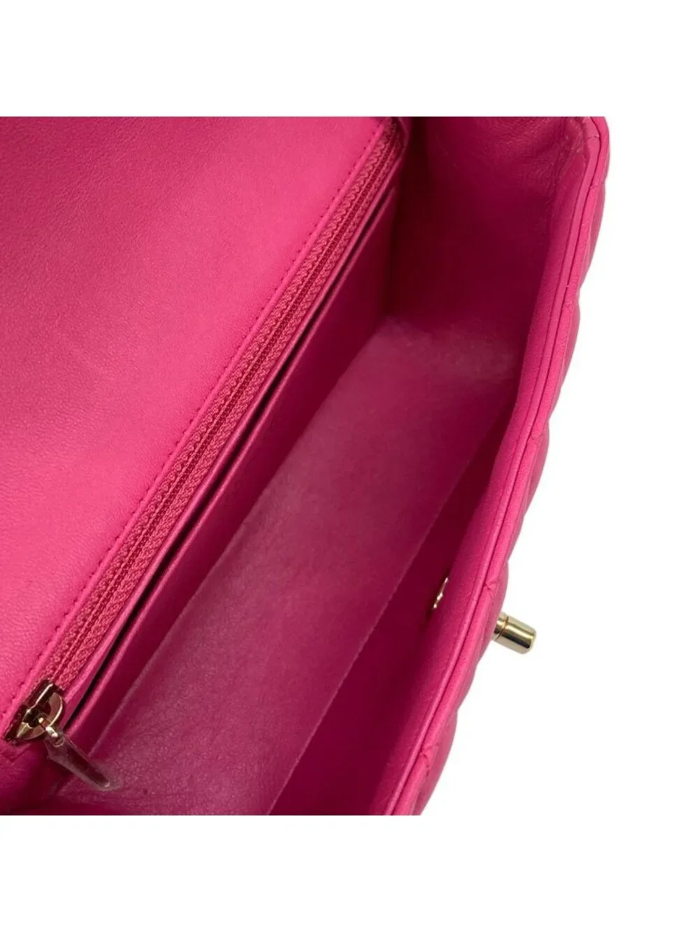 Chanel Shoulder Bag Mini Quilted Pink Chain Gold Lambskin